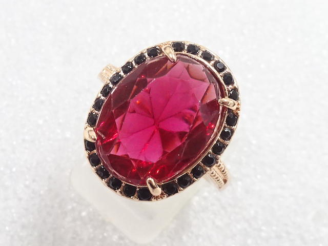 JAPANESE KIMONO / ANTIQUE COLORED STONE RING (SIZE 19.5)